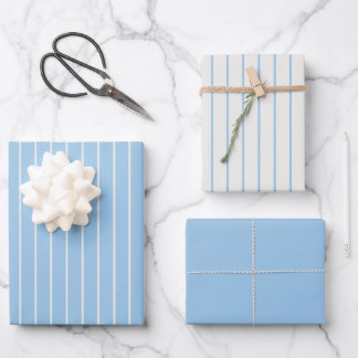 Baby Blue Pinstripe - Klassiek Minimalisme Inpakpapier Vel