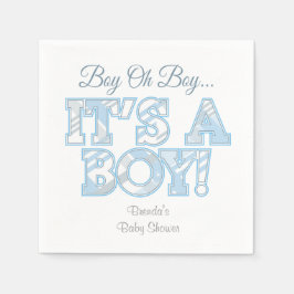 Baby Blue Plaid Baby shower servetten