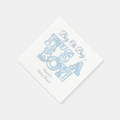 Baby Blue Plaid Baby shower servetten (Hoek)