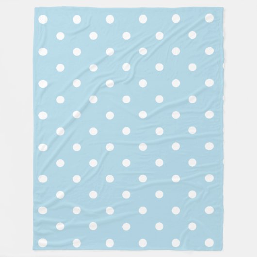 Baby Blue Polka Dots Fleece Deken (Voorkant)