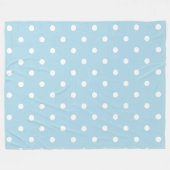 Baby Blue Polka Dots Fleece Deken (Voorkant (Horizontaal))