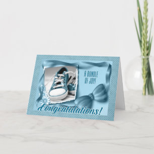 Baby Blue Polka Dots nieuwe ouders gefeliciteerd Kaart