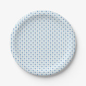 Baby Blue Polka Dots Papieren Bordje (Voorkant)