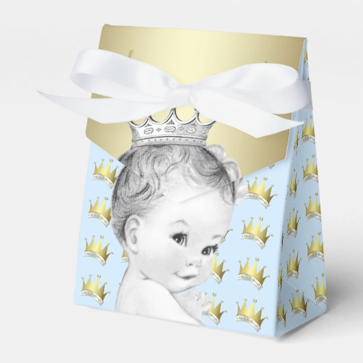 Baby Blue Prince Baby shower Bedankdoosjes (Voorkant Zijde)