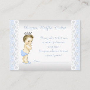 Baby Blue Prince Luier Raffle Ticket Informatiekaartje
