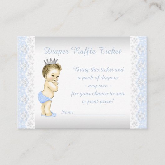 Baby Blue Prince Luier Raffle Ticket Informatiekaartje (Voorkant)