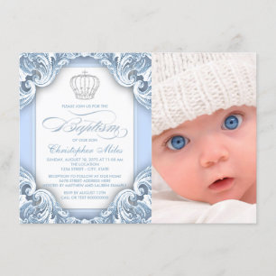 Baby Blue Prins Doop Kaart