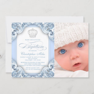 Baby Blue Prins Doop Kaart