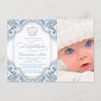 Baby Blue Prins Kroon Doopfeest Kaart