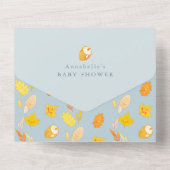 Baby Blue Pumpkin Baby shower All In One Uitnodiging (Achterkant)