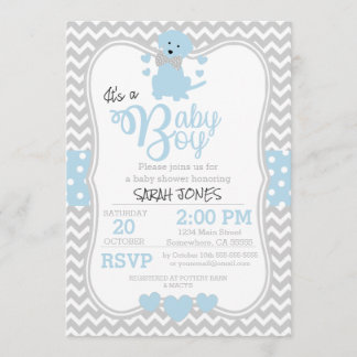 Baby Blue Puppy Baby shower Uitnodiging