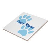 Baby Blue Puppy Paw-printers Aangepaste naam Tegeltje (Zijkant)