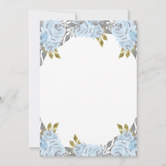 Baby Blue Quince, Lichtblauwe Mexicaanse Quinceane Kaart (Achterkant)