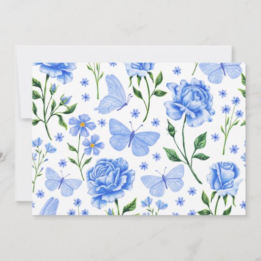 Baby Blue Quinceañera 15e Verjaardagsfeest Opslaan Save The Date (Achterkant)