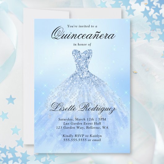 Baby Blue Quinceanera Kaart