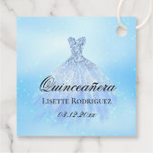 Baby Blue Quinceanera op maat Bedankjes Labels (Achterkant)