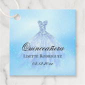 Baby Blue Quinceanera op maat Bedankjes Labels (Voorkant)