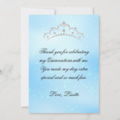 Baby Blue Quinceanera Op maat gemaakte foto toevoe Bedankkaart (Achterkant)