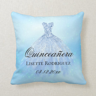 Baby Blue Quinceanera op maat Kussen
