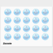 Baby Blue Quinceanera op maat Ronde Sticker (Vel)