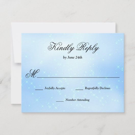 Baby Blue Quinceanera RSVP Kaartje (Voorkant)
