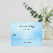 Baby Blue Quinceanera RSVP Kaartje (Staand voorkant)