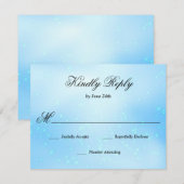 Baby Blue Quinceanera RSVP Kaartje (Voorkant / Achterkant)
