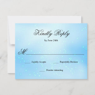 Baby Blue Quinceanera RSVP Kaartje
