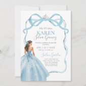 Baby Blue Quinceanera Uitnodiging (Voorkant)