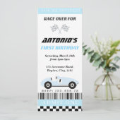 Baby Blue Race-uitnodiging Kaart (Staand voorkant)