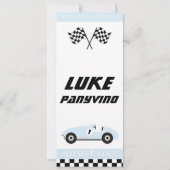 Baby Blue Race-uitnodiging Kaart (Achterkant)