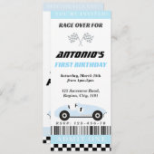 Baby Blue Race-uitnodiging Kaart (Voorkant / Achterkant)