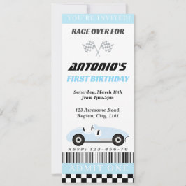 Baby Blue Race-uitnodiging Kaart