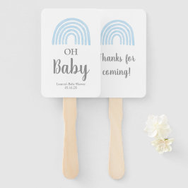 Baby Blue Rainbow baby shower Hand Fan Handwaaier
