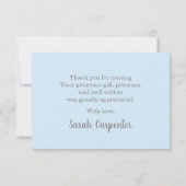 Baby Blue Rainbow dank u Nota Kaart Notitiekaartje (Achterkant)