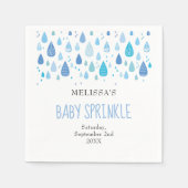 Baby Blue Raindrops Baby Boy Sprinkle Shower Servet (Voorkant)