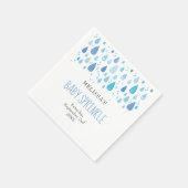 Baby Blue Raindrops Baby Boy Sprinkle Shower Servet (Hoek)