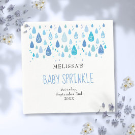 Baby Blue Raindrops Baby Boy Sprinkle Shower Servet