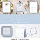 Baby Blue Religious Cross Boy Baptism Kaart