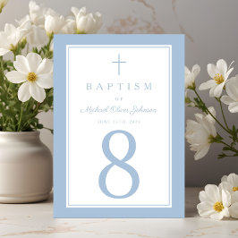 Baby Blue Religious Cross Boy Baptism Kaart