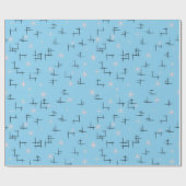 Baby Blue Retro Atomic Age Cadeaupapier (Vlak)