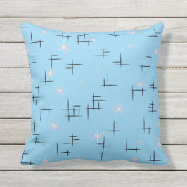 Baby Blue Retro Patroon Buitenkussen