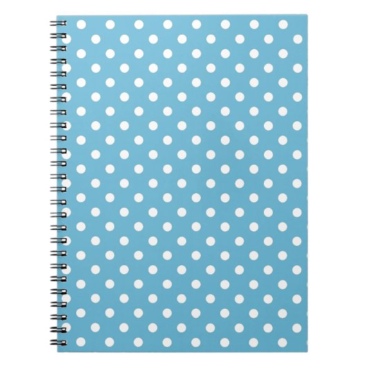 Baby Blue Retro Polka Dots Notitieboek (Voorkant)