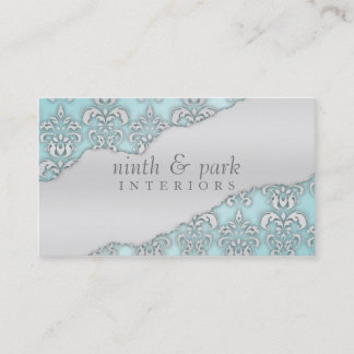 Baby Blue Ripped Damask Interior Design Visitekaartje
