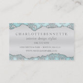 Baby Blue Ripped Damask Interior Design Visitekaartje (Achterkant)