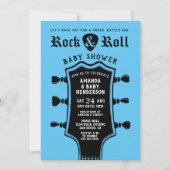 Baby Blue Rock en Roll Guitar Baby shower Kaart (Voorkant)