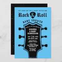 Baby Blue Rock en Roll Guitar Baby shower