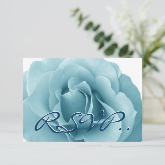 Baby Blue Roos en White Wedding Sjabloon (Staand voorkant)