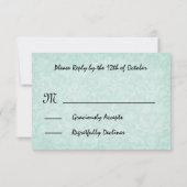 Baby Blue Roos en White Wedding Sjabloon (Achterkant)