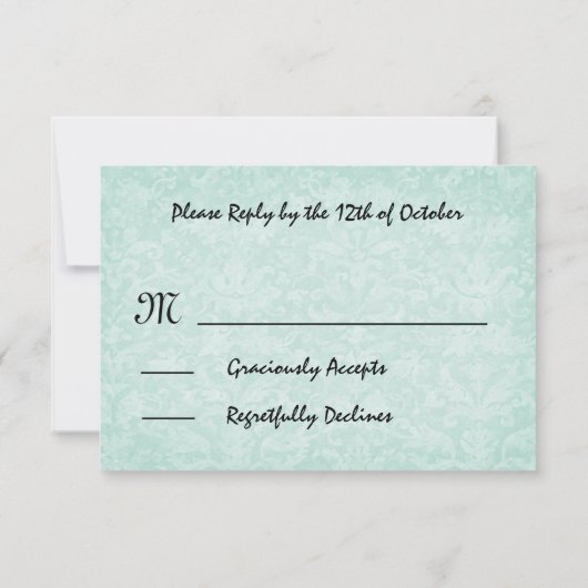 Baby Blue Roos en White Wedding Sjabloon (Achterkant)